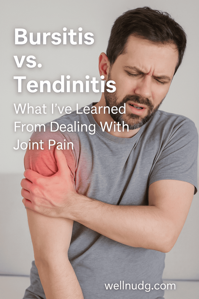 Struggling with shoulder, knee, or elbow pain? Discover the key differences between bursitis and tendinitis, symptoms, causes, and how I healed naturally.